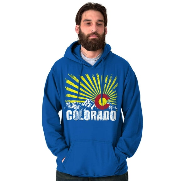 Colorado Mountain Pride CO State Flag Unisex Plus Fleece Graphic Hoodie Brisco Brands 3X
