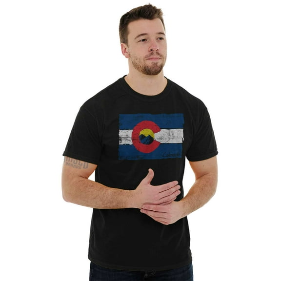 Colorado Mountain Pride State Flag Men's Graphic T Shirt Tees Brisco Brands L