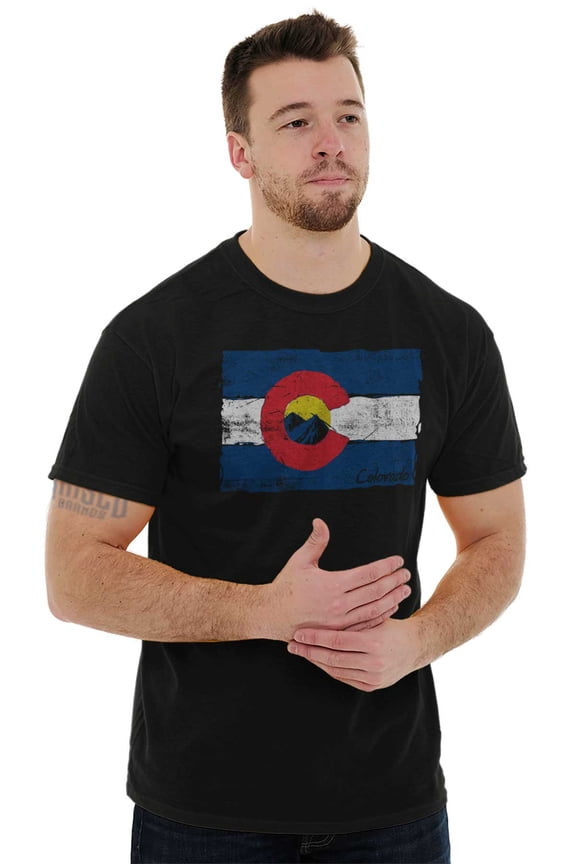 Colorado Mountain Pride State Flag Men's Graphic T Shirt Tees Brisco Brands L