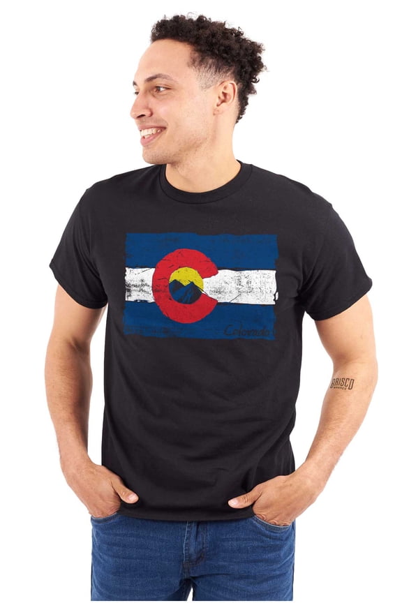 Colorado Mountain Pride State Flag Plus Size Crewneck Graphic Tee Shirt Brisco Brands 2X