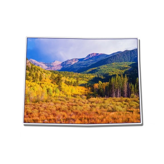 Colorado Mountain View Beautiful Fall Color - 3" Vinyl Sticker - For Car Laptop I-Pad Phone Helmet Hard Hat - Waterproof Decal