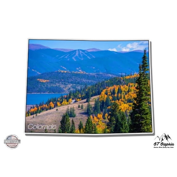 Colorado Mountains Fall Beautiful View - 3" Vinyl Sticker - For Car Laptop I-Pad Phone Helmet Hard Hat - Waterproof Decal
