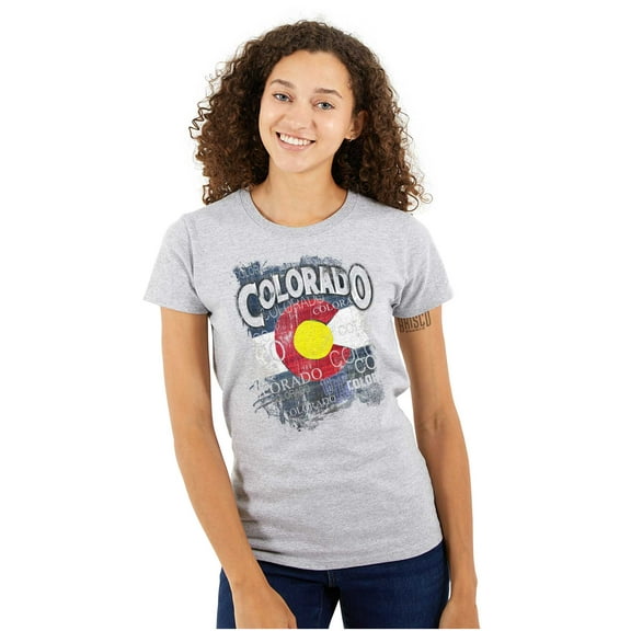 Colorado Mountains Home State Pride Womens Fitted Plus Size Graphic Tee Brisco Brands 2X