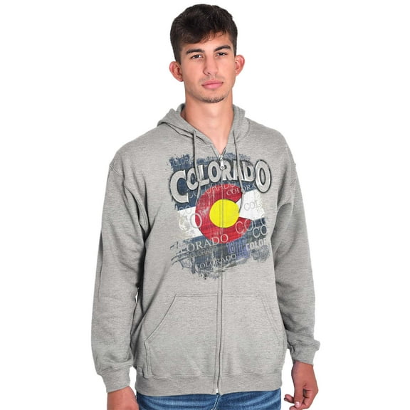 Colorado Mountains Home State Pride Zip Up Hoodie Men's Women's Brisco Brands X