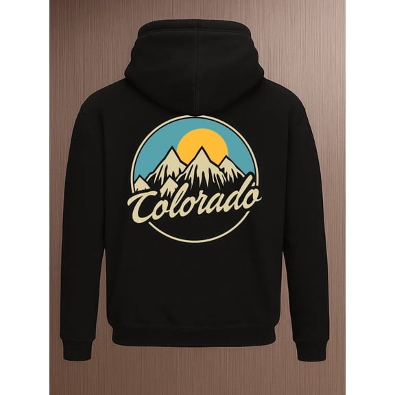 Colorado Mountains Hoodie funny hoodies Camping mens polyester black Spring Summer Outdoor & Home Wear elegant halloween gift spring casual elegant funny cute Fashion Unisex hoodie