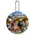 thumbnail image 1 of Colorado Mountains Lake Wildlife Animals Beer Moose Elk Cougar Round Luggage ID Tag Card Suitcase Carry-On, 1 of 8