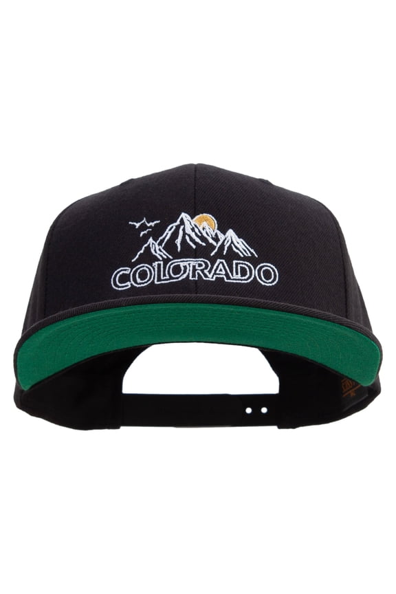 Colorado Mountains Logo Embroidered Wool Blend Prostyle Snapback - Black OSFM