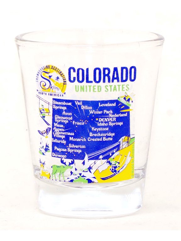 Colorado North American Skiing and Snowboarding Destinations Shot Glass