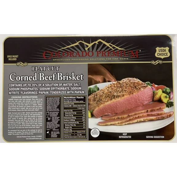 Colorado Premium's Fresh Corned Beef Brisket Flat, 2.0- 4.25 lb