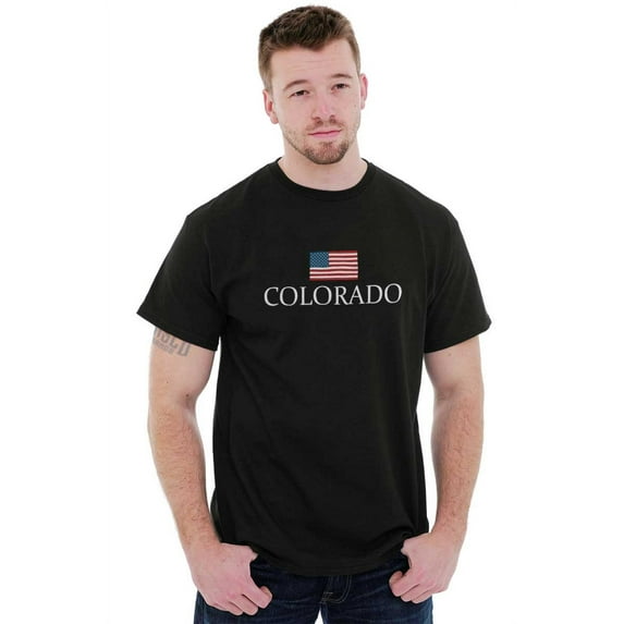 Colorado Pride American Flag CO USA Men's Graphic T Shirt Tees Brisco Brands X