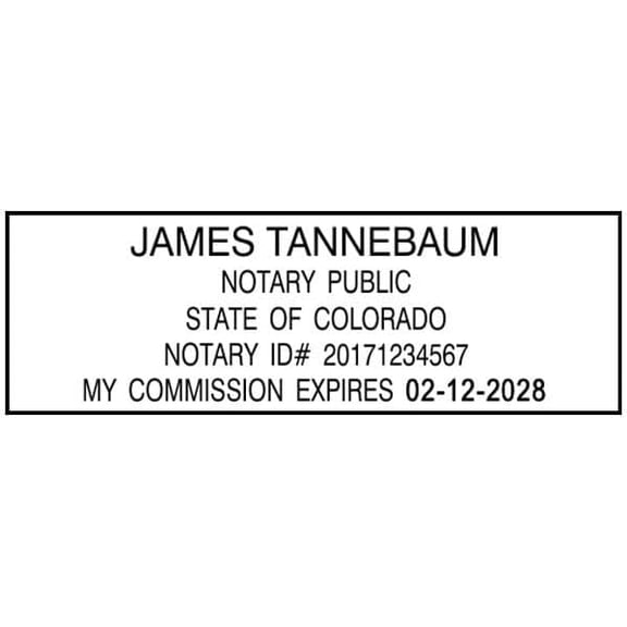 Colorado Rectangular Notary Stamp | Official State Notary Stamp | Official Seals | Meets State Specifications (Colorado, Rectangular Stamp)