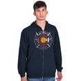 thumbnail image 1 of Colorado Retro Ski Patrol Distressed Unisex Fleece Graphic Zip Up Hoodie Brisco Brands 2X, 1 of 5