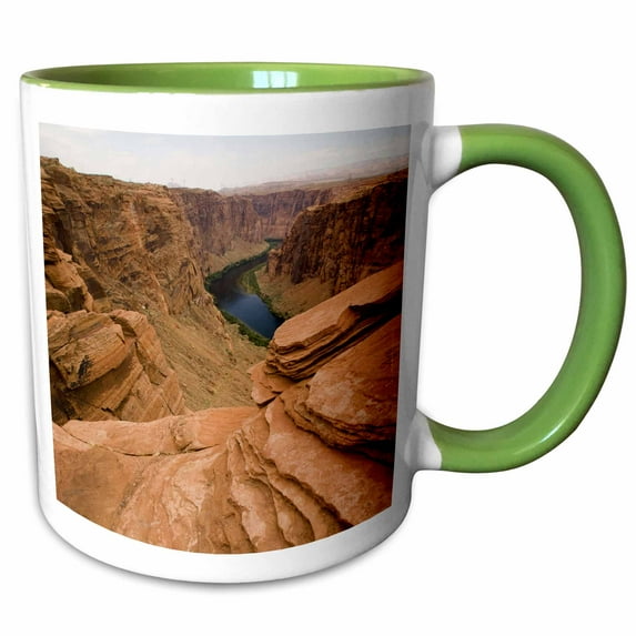 3drose, Colorado River, Glen Canyon Dam, Lake Powell Arizona - Us03 Rsc0004 - Roddy Scheer, 15oz Two-tone Green Mug