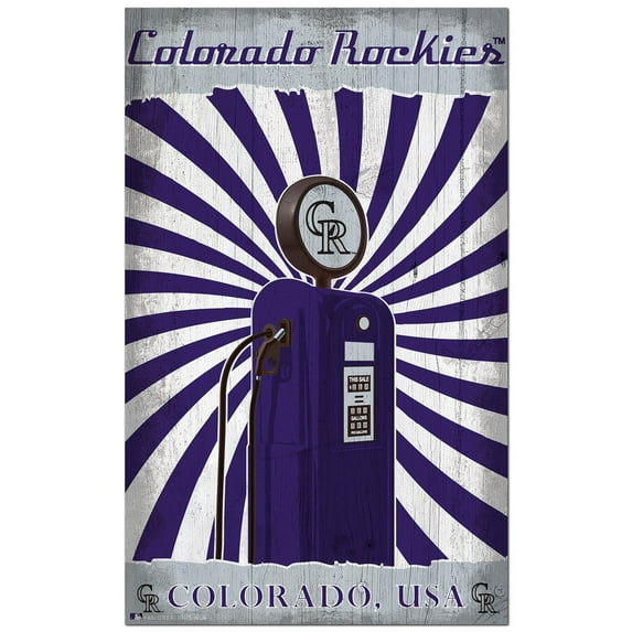 Colorado Rockies 11'' x 19'' Retro Pump Location Sign