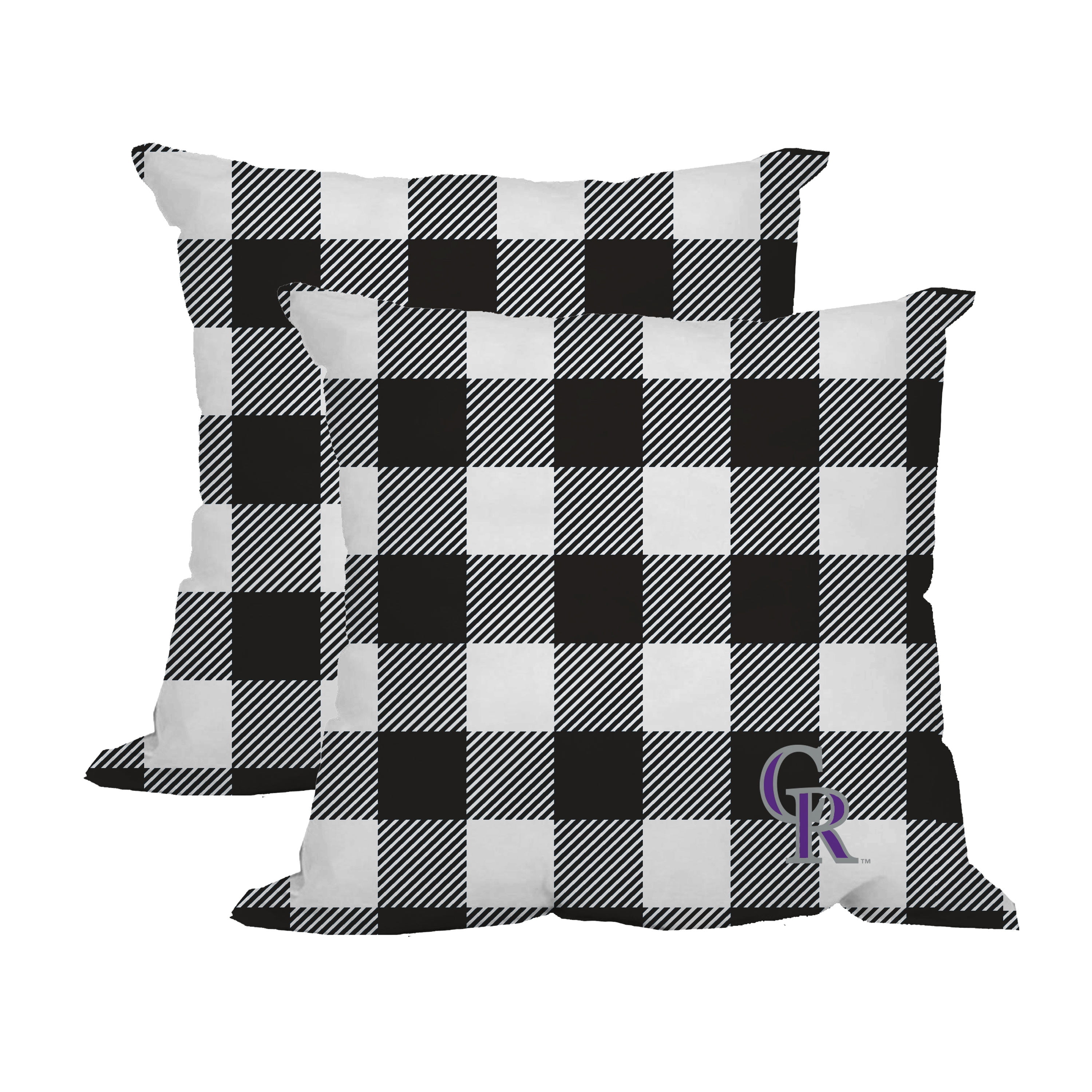 Colorado Rockies 2 Pack Buffalo Check Plaid Outdoor Pillow Set Walmart