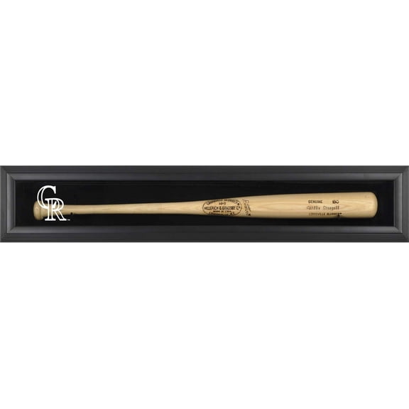 Colorado Rockies (2017-Present) Logo Black Framed Single Bat Display Case