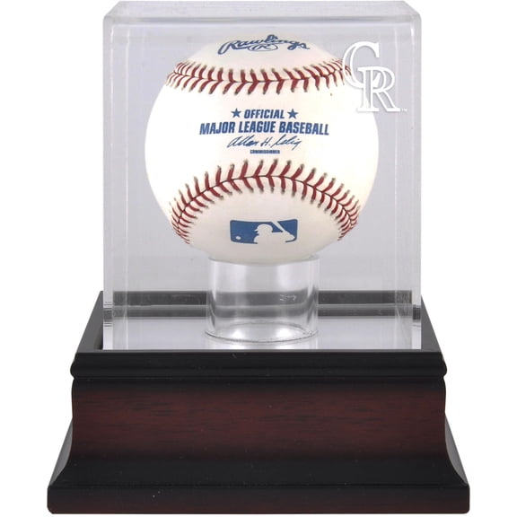 Colorado Rockies (2017-Present) Mahogany Baseball Logo Display Case