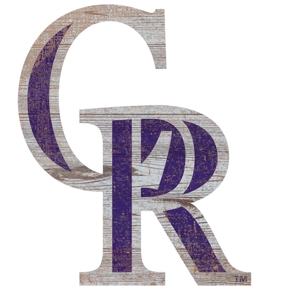 Colorado Rockies Distressed Logo Cutout Sign