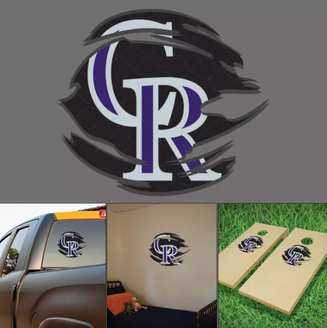 Colorado Rockies Distressed Scratched Decal, Torn Ripped Tattered ...