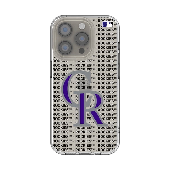 Colorado Rockies Text Backdrop Clear iPhone Case