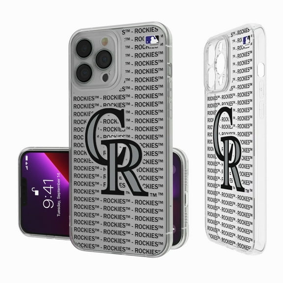 Colorado Rockies Text Backdrop Clear iPhone Case