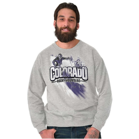 Colorado Rocky Mountains Aspen Skier Unisex Plus Fleece Graphic Sweatshirt Brisco Brands 5X