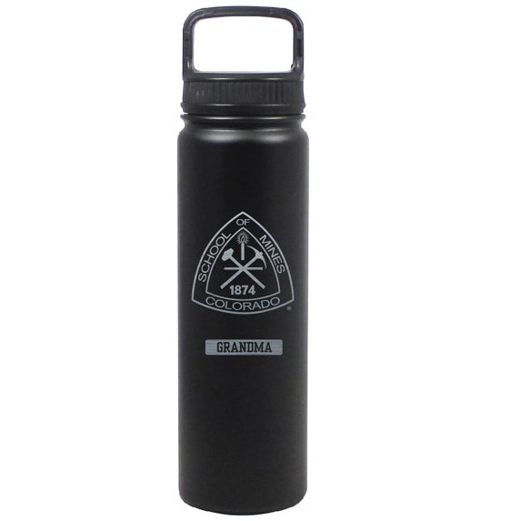 Colorado School of Mines Orediggers Black Grandma 24oz. Stainless Steel Eugene Bottle