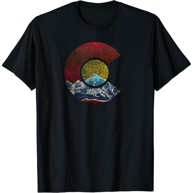 Colorado Shirt With Flag Themed Mountain Colorado Shirt With Flag Themed Mountain