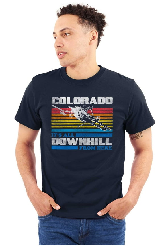 Colorado Ski Lovers Vacation Souvenir Plus Size Crewneck Graphic Tee Shirt Brisco Brands 2X