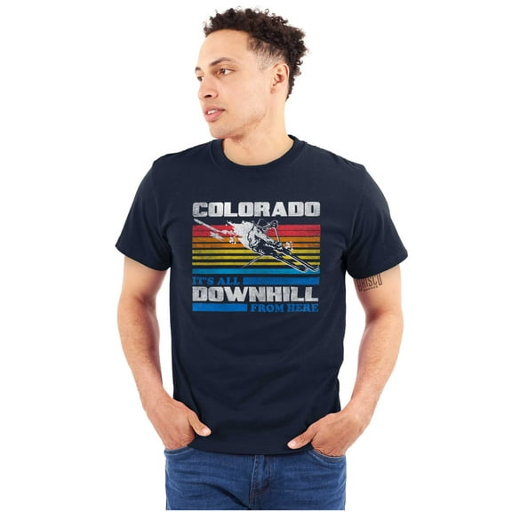 Colorado Ski Lovers Vacation Souvenir Plus Size Crewneck Graphic Tee Shirt Brisco Brands 2X