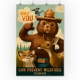 thumbnail image 1 of Colorado - Smokey Bear & Friends - Only You - Lantern Press Artwork (36x54 Giclee Gallery Print, Wall Decor Travel Poster), 1 of 1