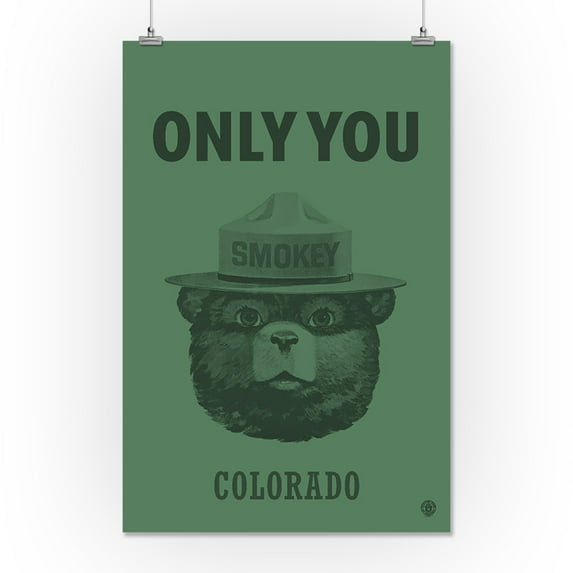 Colorado - Smokey Bear - Only You - Lantern Press Artwork (16x24 Giclee Gallery Print, Wall Decor Travel Poster)
