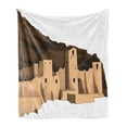 thumbnail image 1 of Colorado Soft Flannel Fleece Blanket, Mesa Verde National Park Historical Cliff Palace Monument Illustration, Cozy Plush for Indoor and Outdoor Use, 50" x 60", Brown and Sand Brown, by Ambesonne, 1 of 5