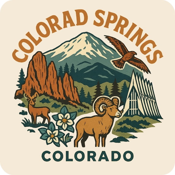 Colorado Springs Colorado Keepsakes Souvenir Vinyl Sticker – Destination Travel Keepsake Collectible (3-Inches Wide)