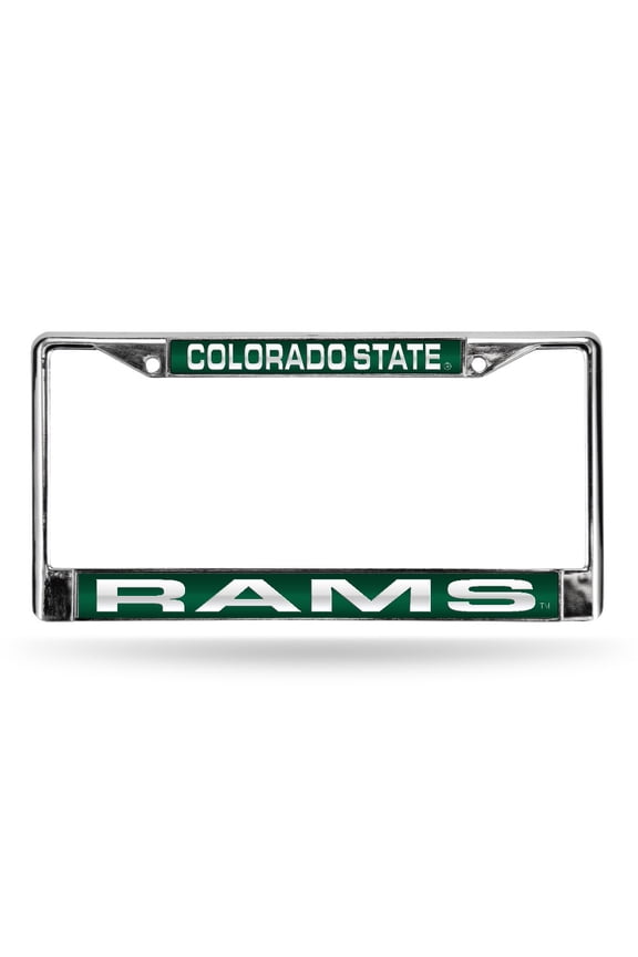 Colorado State CSU NCAA Rams Chrome Metal License Plate Frame Holder