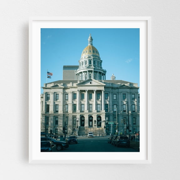 Colorado State Capitol, Denver - Denver Colorado Photography White Framed Wall Art Print 16 x 20 inches