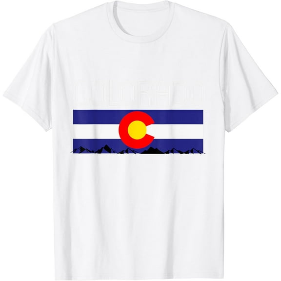 Colorado State Denver Flag Souvenir Mountain Vintage Retro T-Shirt100% cotton