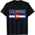 thumbnail image 1 of Colorado State Denver Flag Souvenir Mountain Vintage Retro T-Shirt, 1 of 3