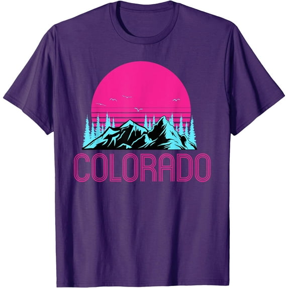 Colorado State Denver Souvenir Mountain Vacation Vintage Softstyle Unisex T-Shirt,Purple Color,Size 5-6T