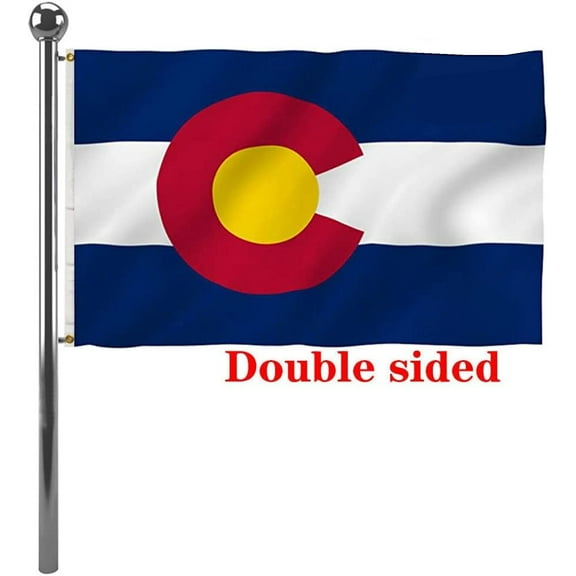 Colorado State Flag 3x2 Ft Double Sided US State Colorado Flag American States of Colorado Flags with 2 Brass Grommets Design Polyester Flags Decor for Indoor Outdoor
