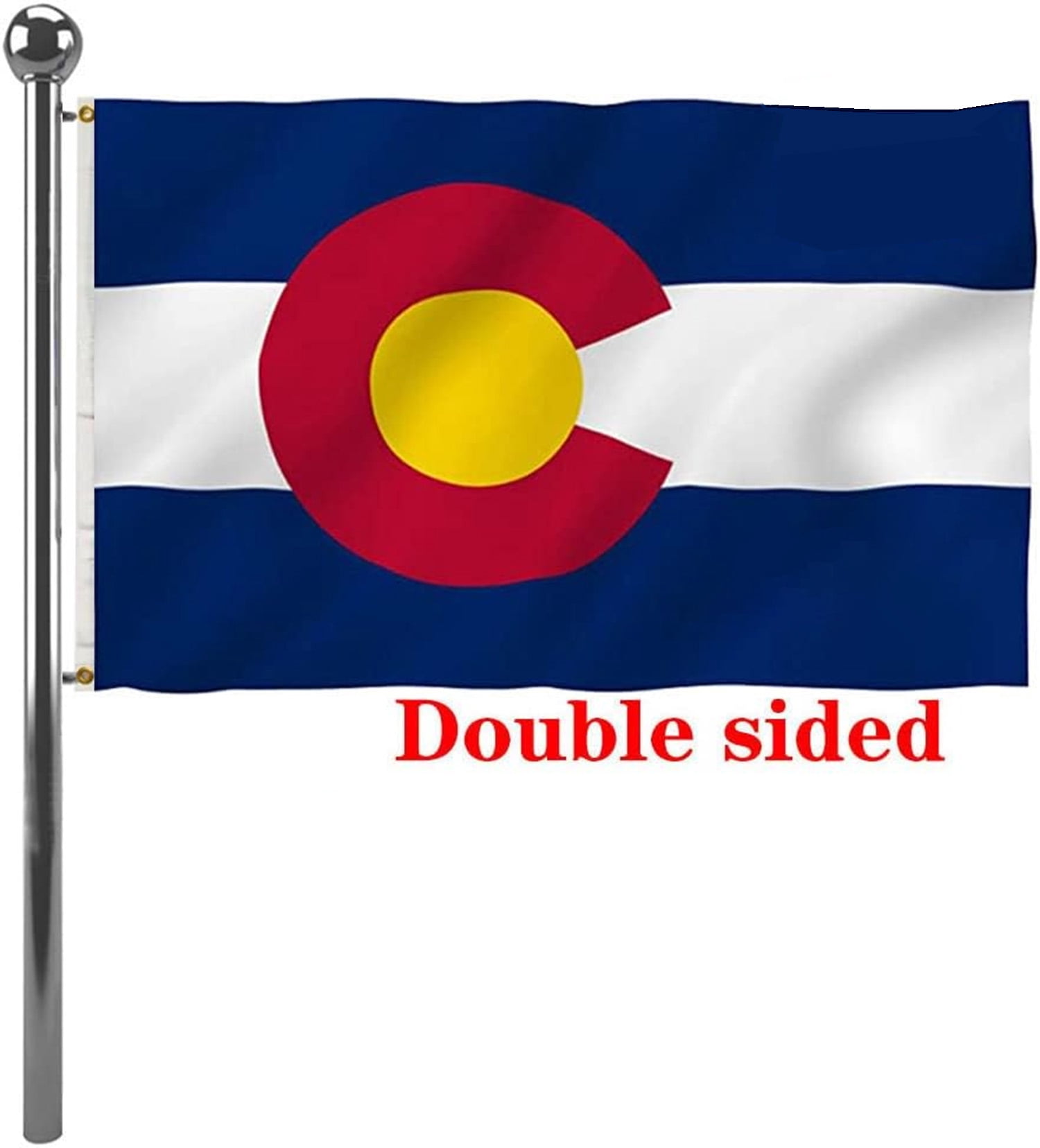 Colorado State Flag 3x5 Ft Double Sided US State Colorado Flag American States of Colorado Flags with 2 Brass Grommets Design Polyester Flags Decor for Indoor Outdoor