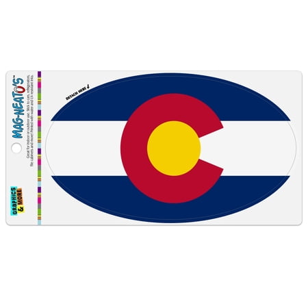 Colorado State Flag Automotive Car Refrigerator Locker Vinyl Euro Oval Magnet