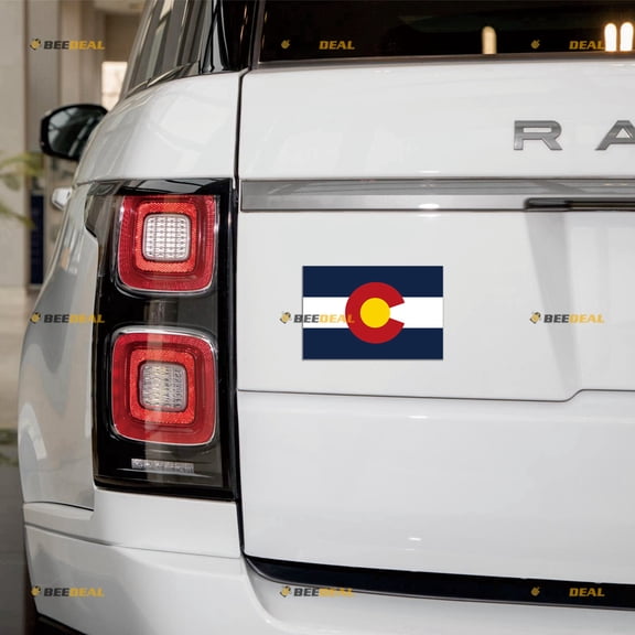 Colorado State Flag Car Magnet Sticker Magnetic Decal - 4 Pack Reflective 3" 4" 5" 6" - for Truck Door Fridge Reusable Waterproof