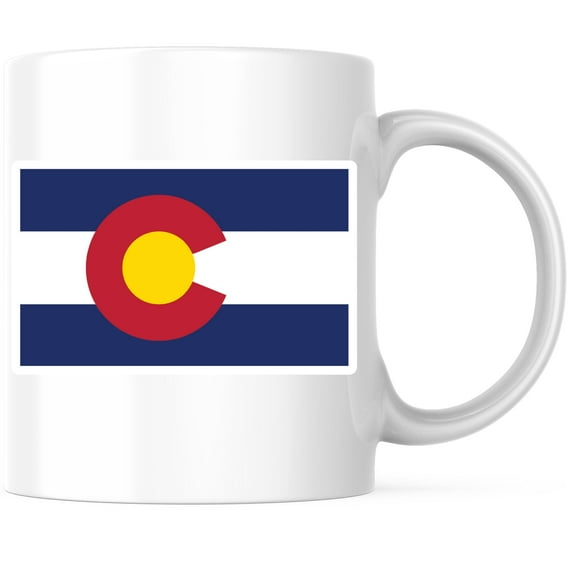 Colorado State Flag Coffee Mug - CO State Flag Mug - Choose from 50 States - 11 Ounce Coffee Mug - Design Printed On Both Sides - Glossy Ceramic - Microwave & Dishwasher Safe - BMCM01292