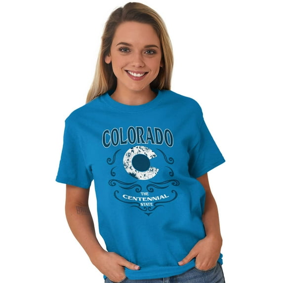Colorado State Flag Cute Floral CO Women's Graphic T Shirt Tees Brisco Brands 4X