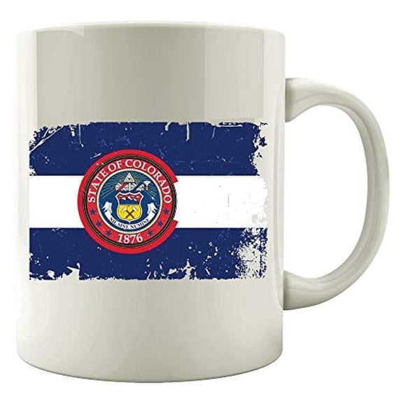 Colorado 11 oz Coffee Mug - Denver Mountains Snow White Ceramic Gift