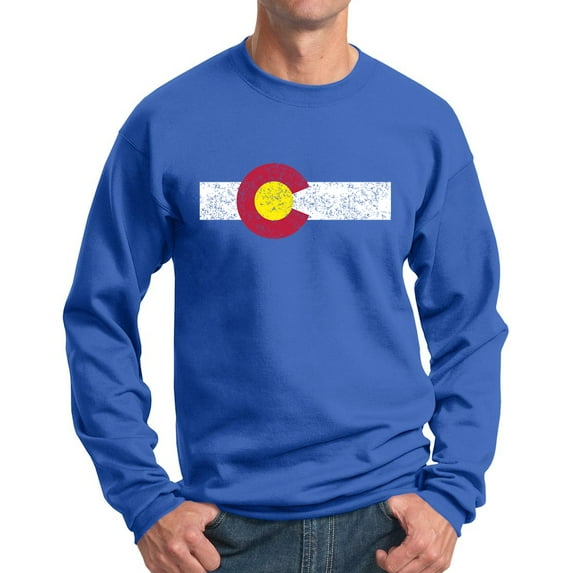 Colorado State Flag Distressed Sweatshirt (2XL)