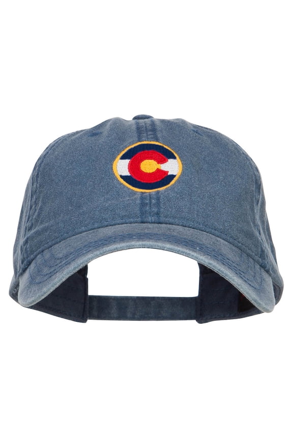 Colorado State Flag Embroidered Washed Cap - Navy OSFM