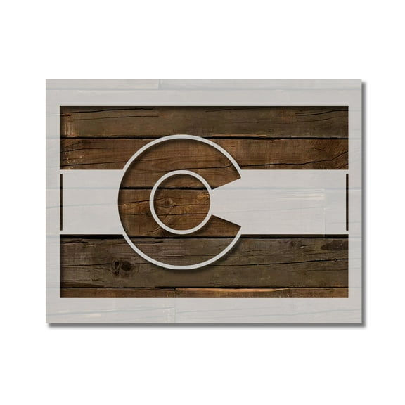 Colorado State Flag Stencil Template Reusable 8.5 x 11 for Painting on Walls, Wood, Etc. By Stencilville