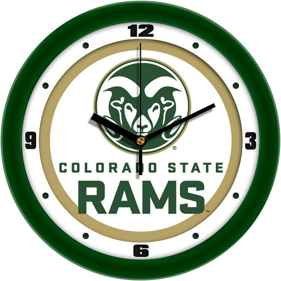 Colorado State Rams 11.5'' Suntime Premium Glass Face Traditional Logo Wall Clock